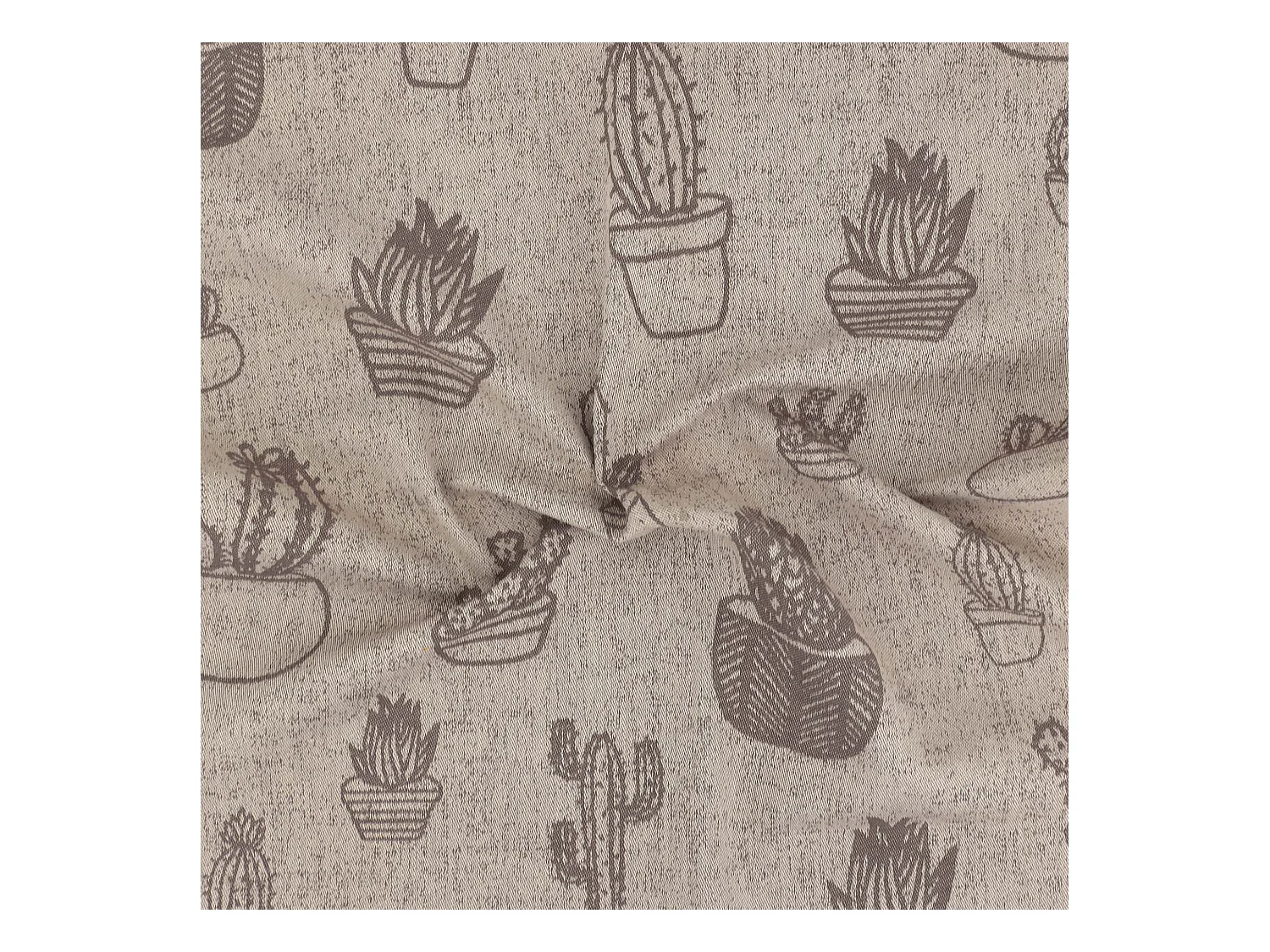 Lot de 2 torchons de cuisine toile 50x70 cm coton CACTUS marron