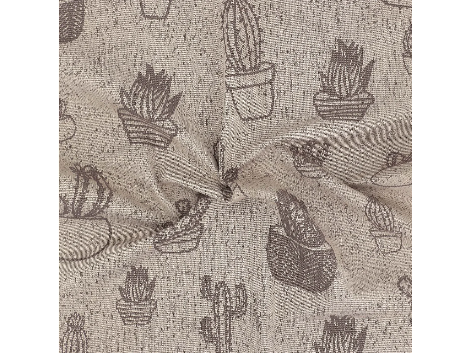 Lot de 2 torchons de cuisine toile 50x70 cm coton CACTUS marron