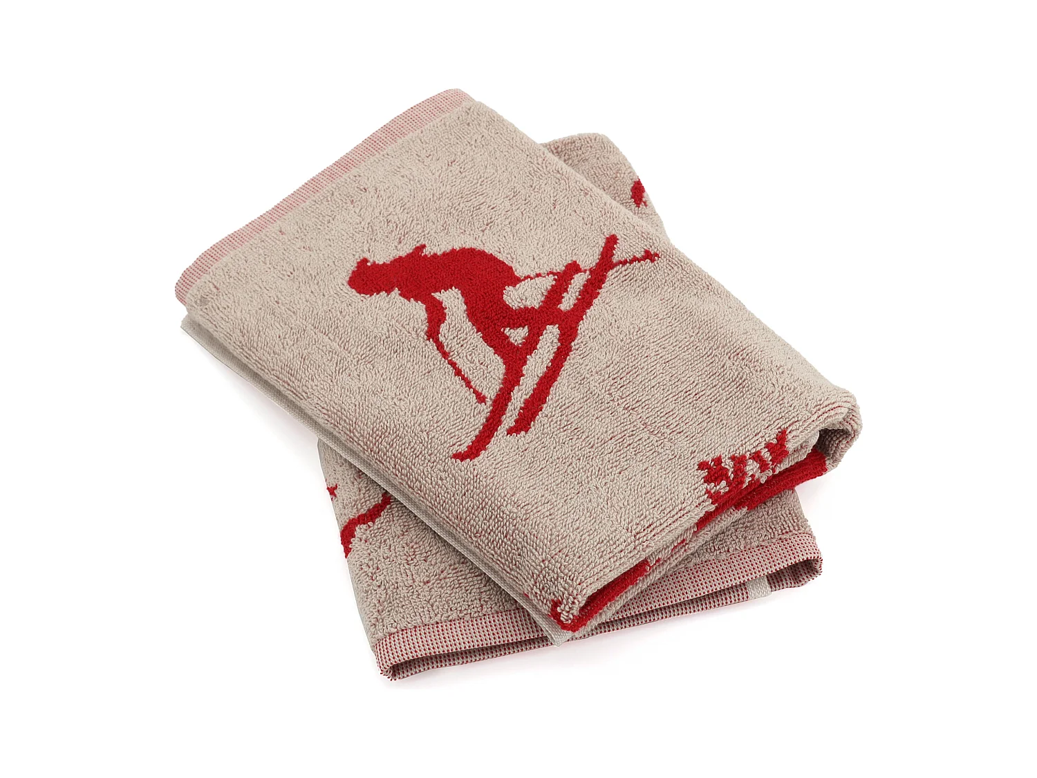 Lot de 2 torchons de cuisine éponge 50x50 cm coton SKI rouge