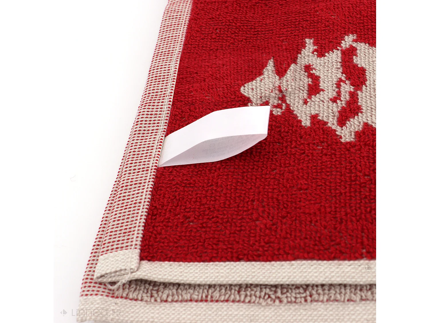 Lot de 2 torchons de cuisine éponge 50x50 cm coton SKI rouge