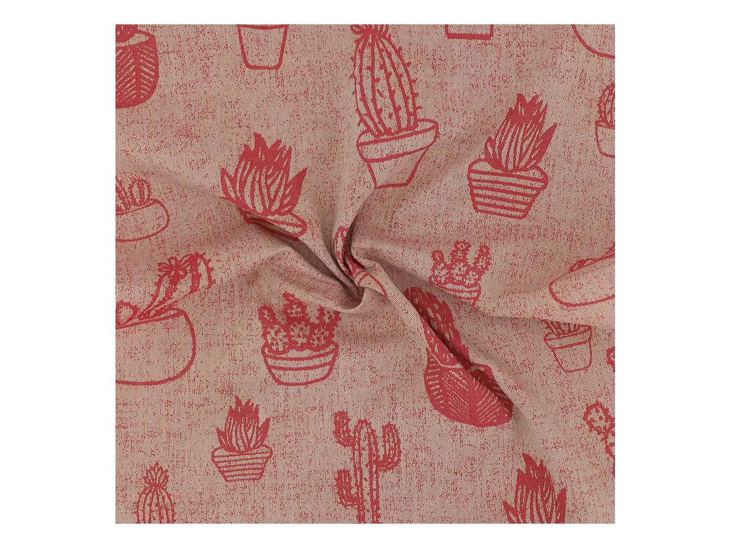 Lot de 2 torchons de cuisine toile 50x70 cm coton CACTUS rouge