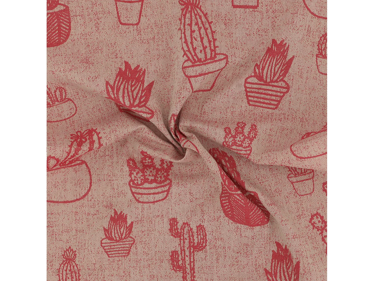 Lot de 2 torchons de cuisine toile 50x70 cm coton CACTUS rouge