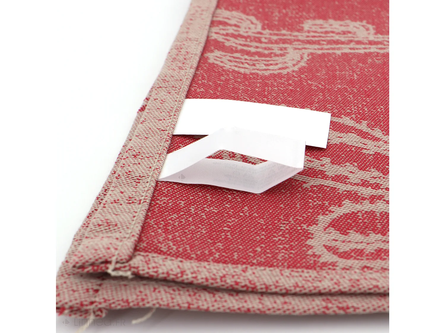 Lot de 2 torchons de cuisine toile 50x70 cm coton CACTUS rouge