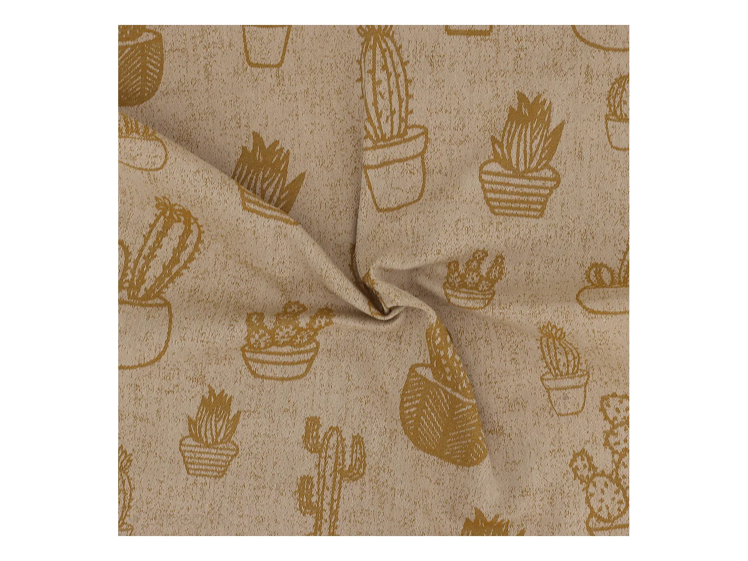 Lot de 2 torchons de cuisine toile 50x70 cm coton CACTUS jaune