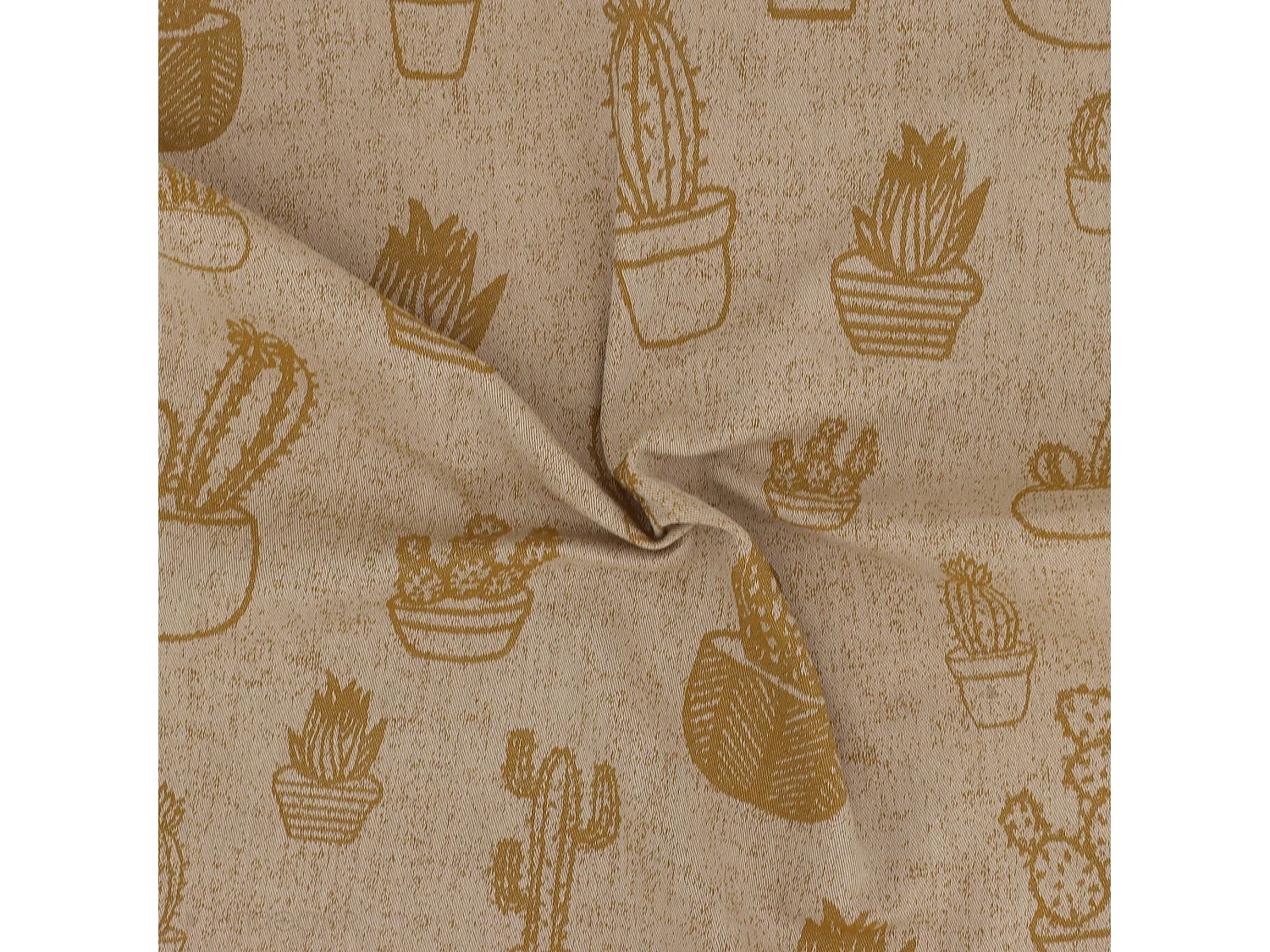 Lot de 2 torchons de cuisine toile 50x70 cm coton CACTUS jaune
