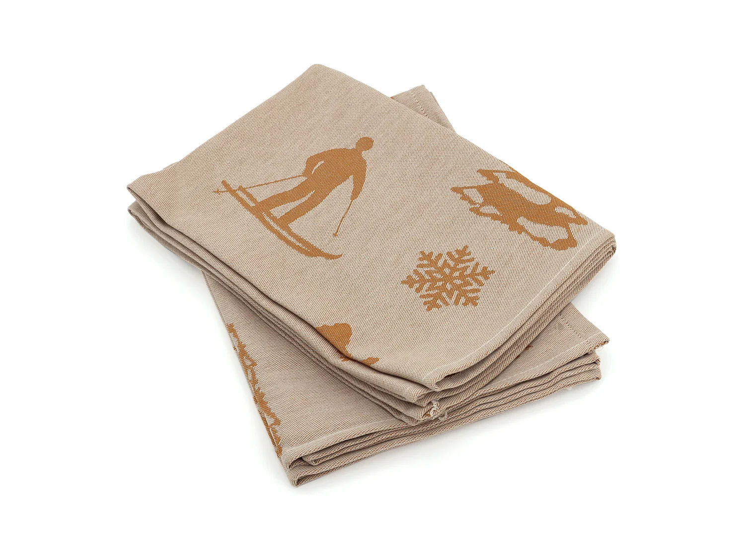 Lot de 2 torchons de cuisine toile 50x70 cm coton SKI jaune