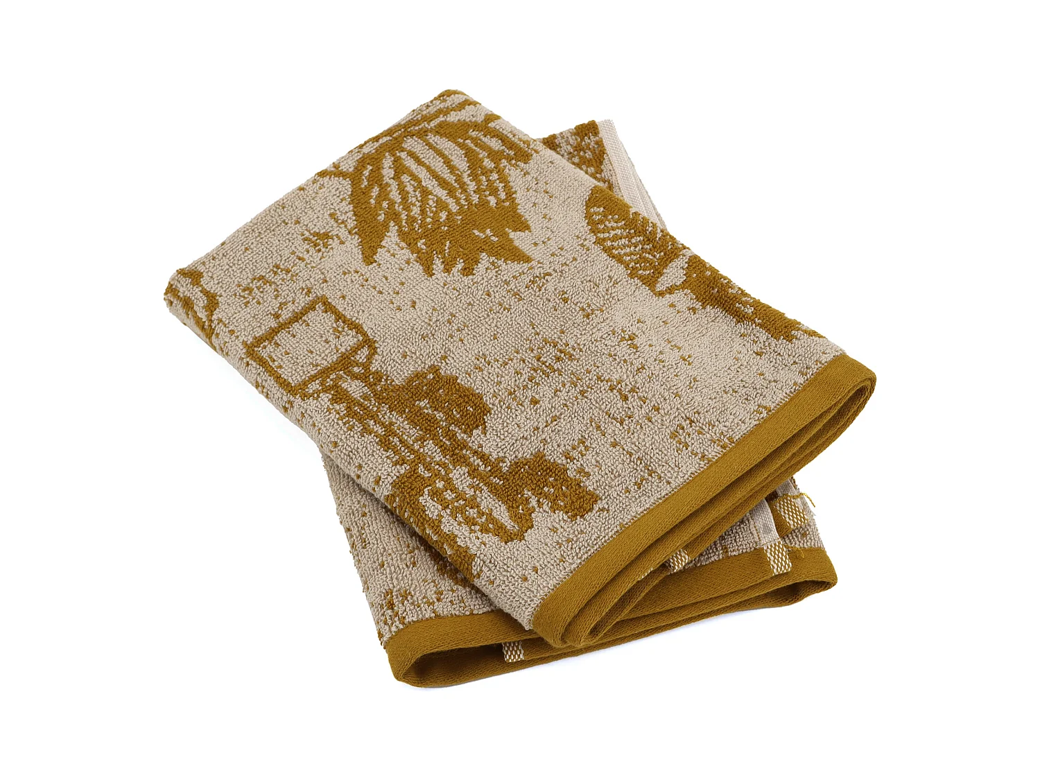 Lot de 2 torchons de cuisine éponge 50x50 cm coton CACTUS jaune