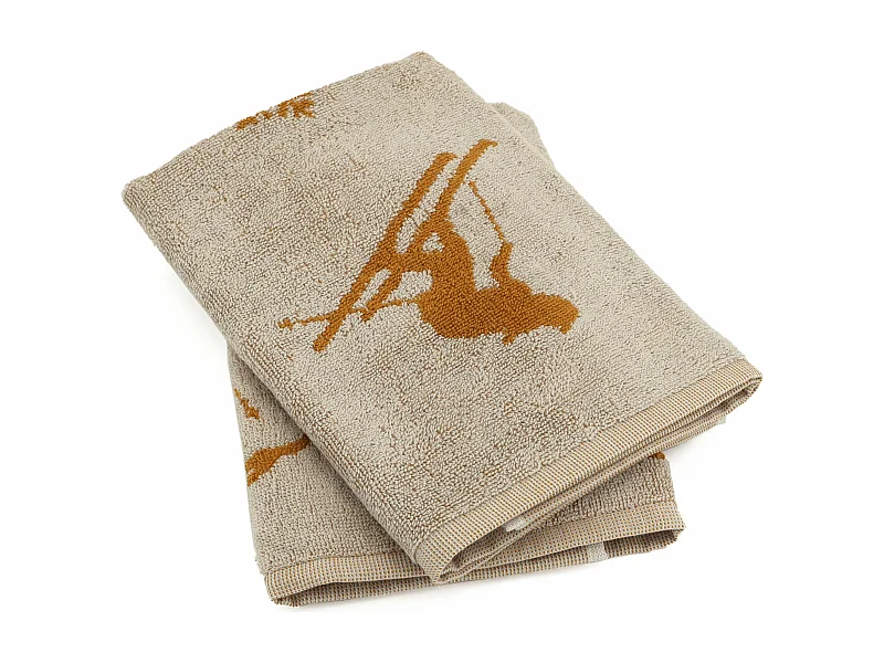 Lot de 2 torchons de cuisine éponge 50x50 cm coton SKI jaune