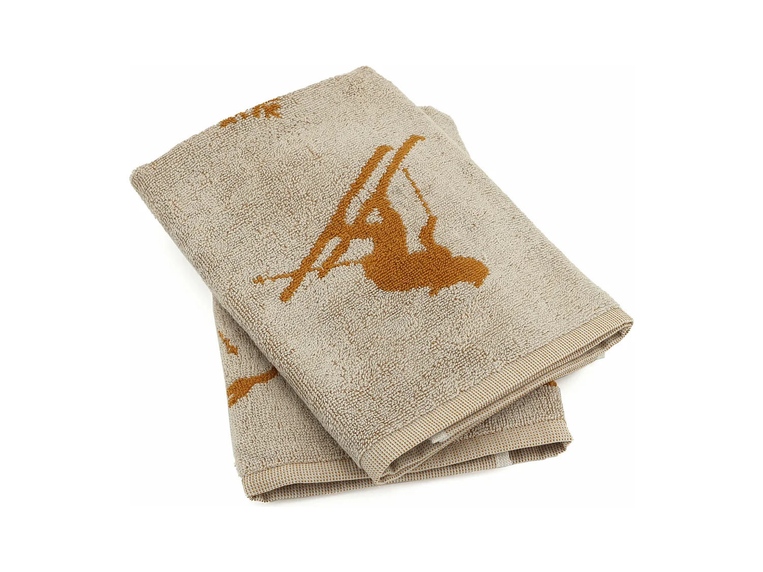 Lot de 2 torchons de cuisine éponge 50x50 cm coton SKI jaune