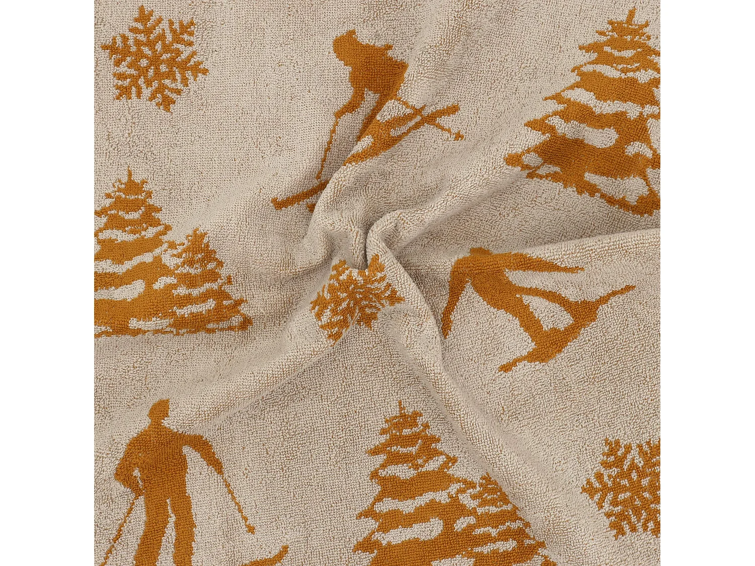 Lot de 2 torchons de cuisine éponge 50x50 cm coton SKI jaune