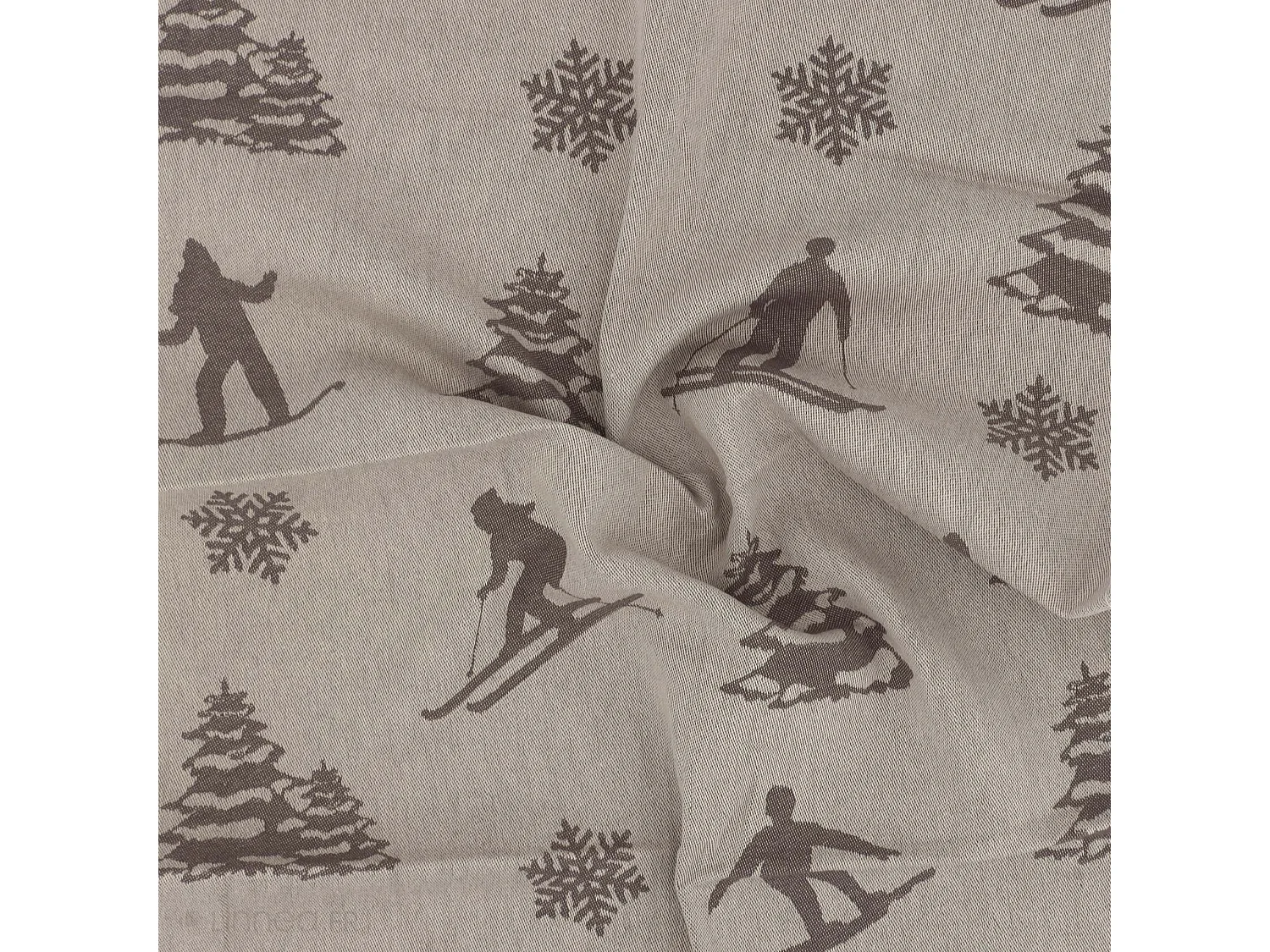 Lot de 2 torchons de cuisine toile 50x70 cm coton SKI marron