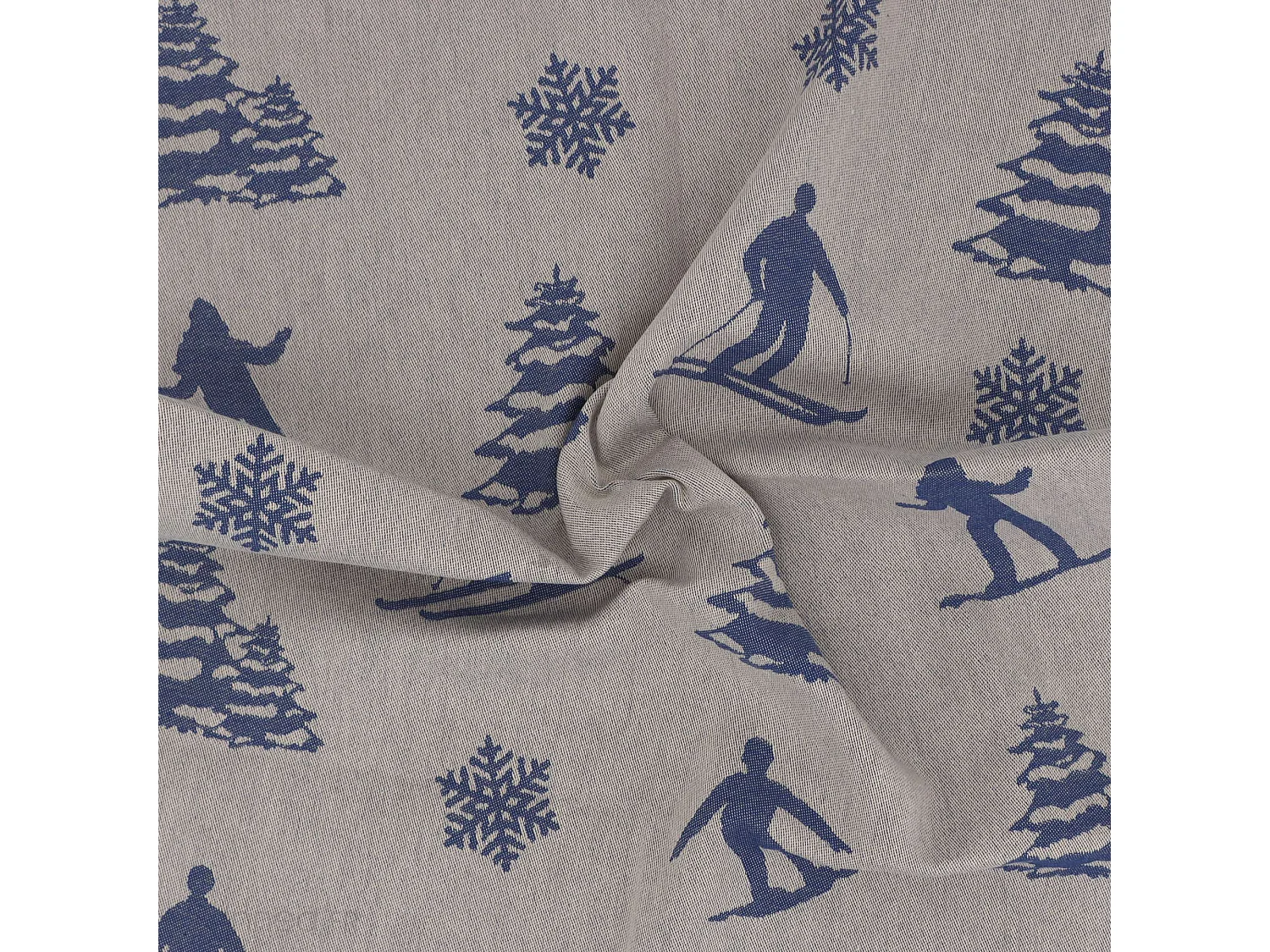 Lot de 2 torchons de cuisine toile 50x70 cm coton SKI bleu