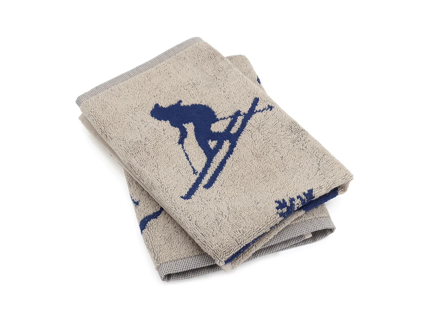 Lot de 2 torchons de cuisine éponge 50x50 cm coton SKI bleu