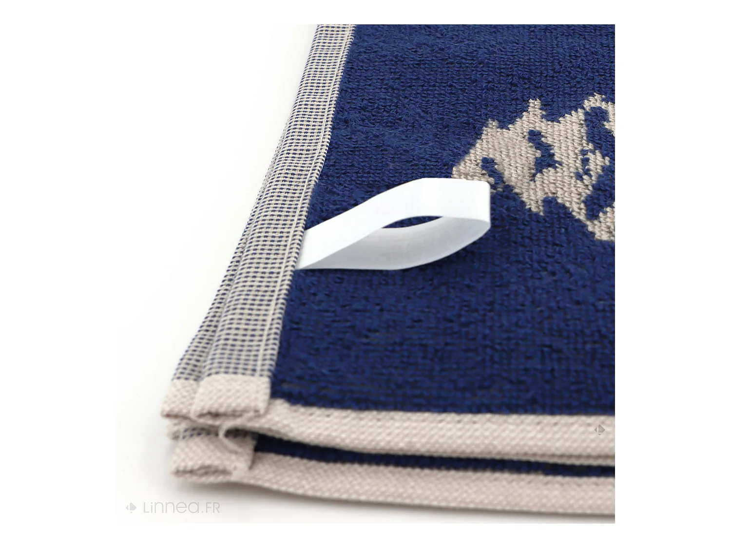 Lot de 2 torchons de cuisine éponge 50x50 cm coton SKI bleu