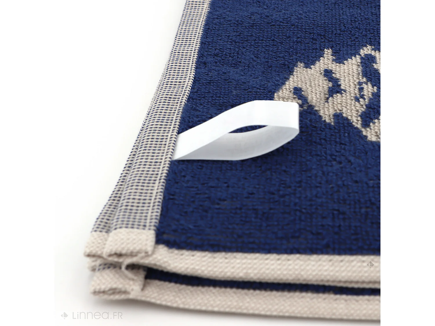 Lot de 2 torchons de cuisine éponge 50x50 cm coton SKI bleu