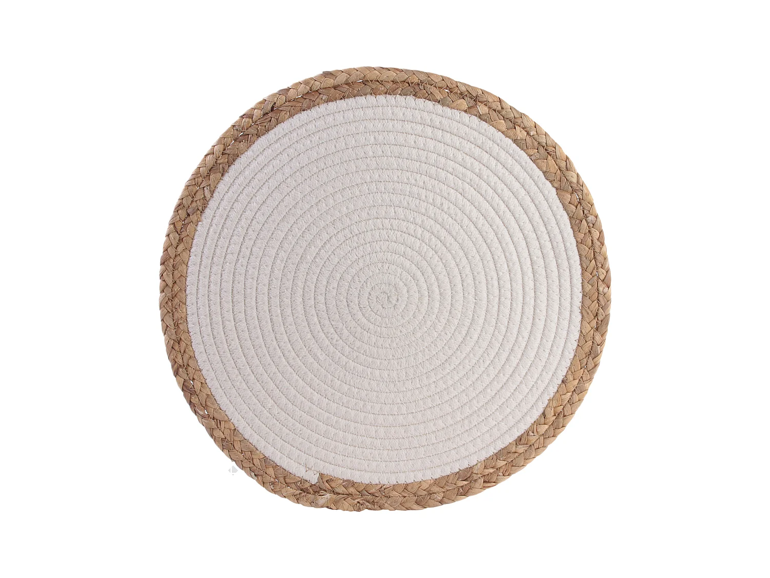 Lot de 2 sets de table rond 38 cm TRESSE Blanc