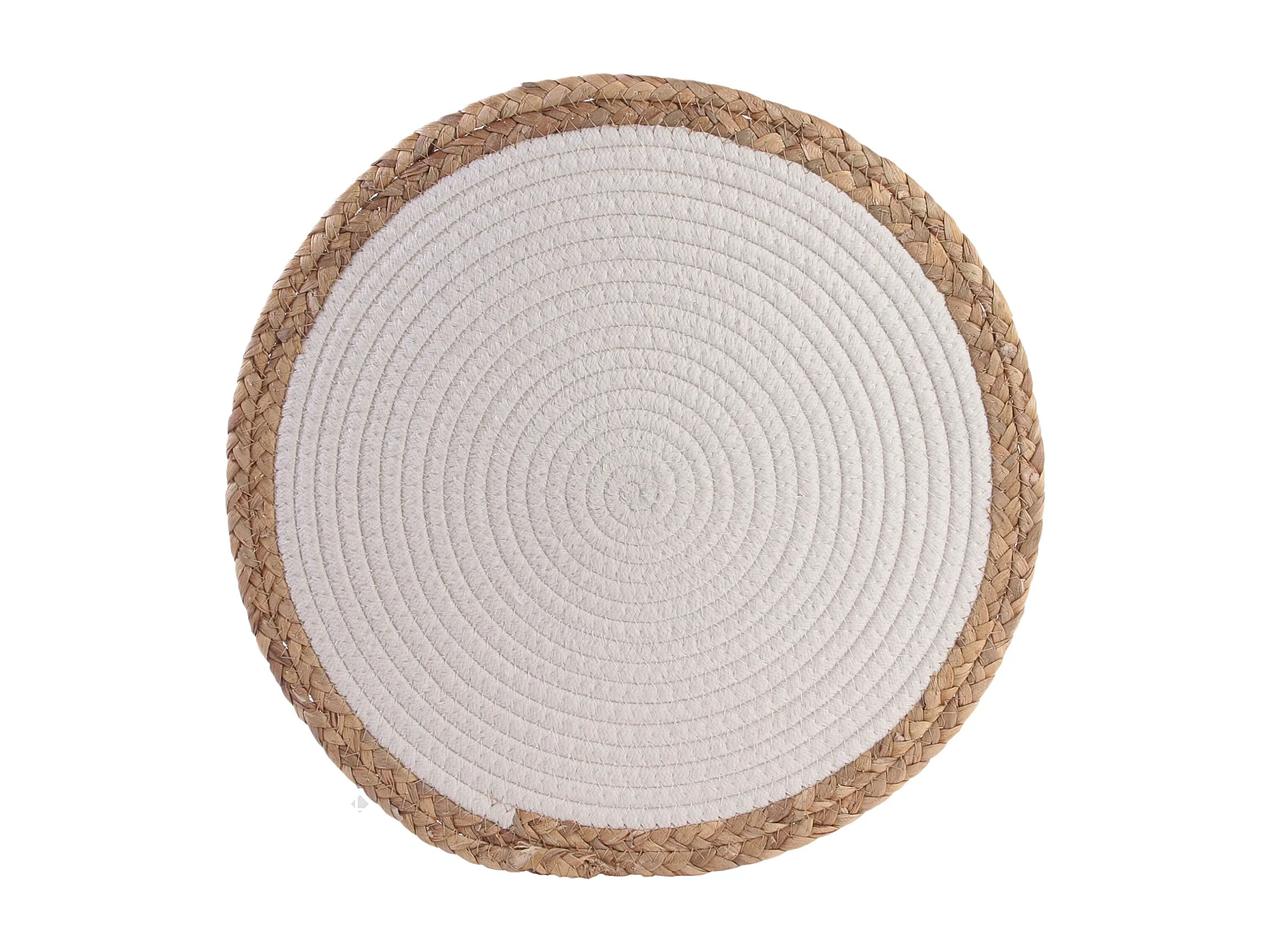 Lot de 2 sets de table rond 38 cm TRESSE Blanc
