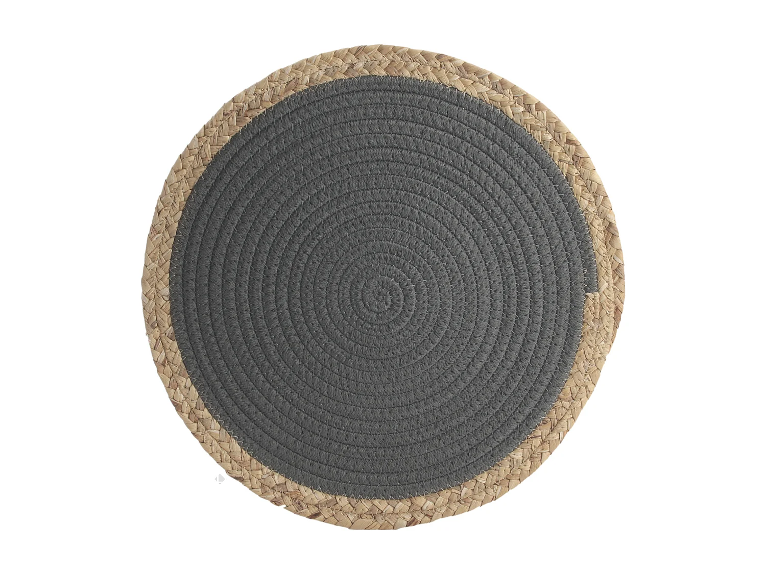 Lot de 2 sets de table rond 38 cm TRESSE Gris