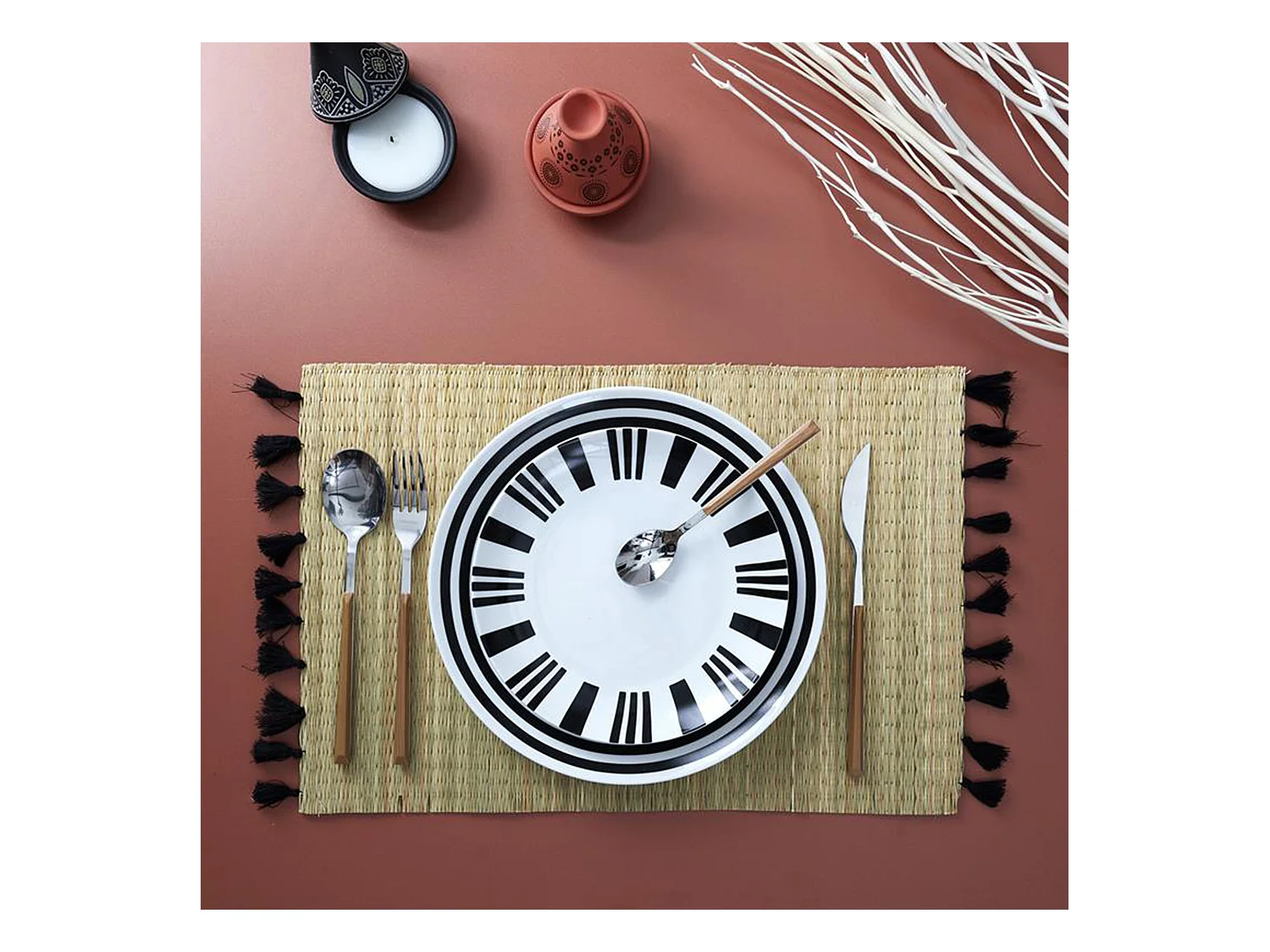 Lot de 2 sets de table 30x45 cm CHICA beige