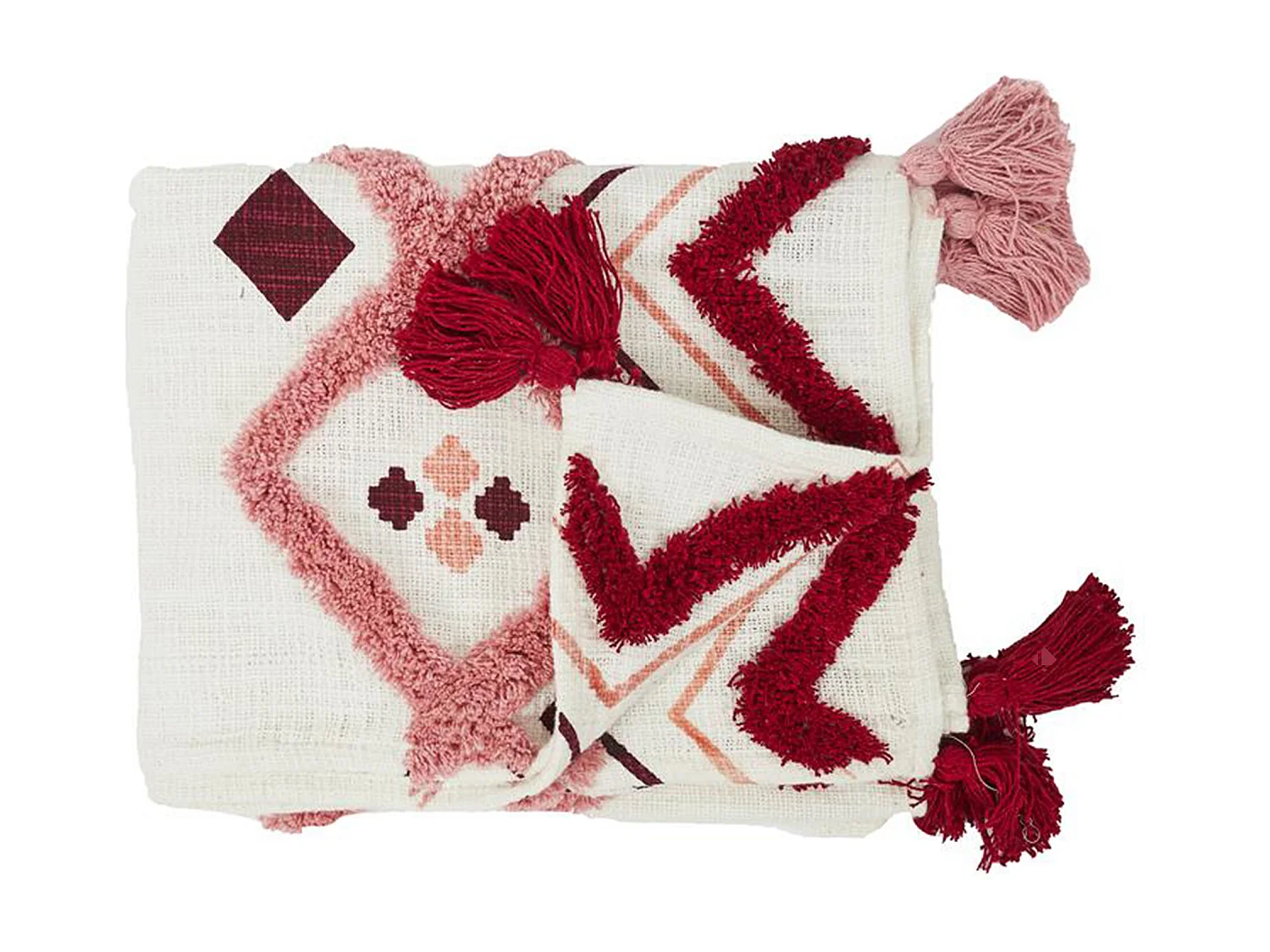 Jeté de canapé 130x150 cm coton JAIPUR rose