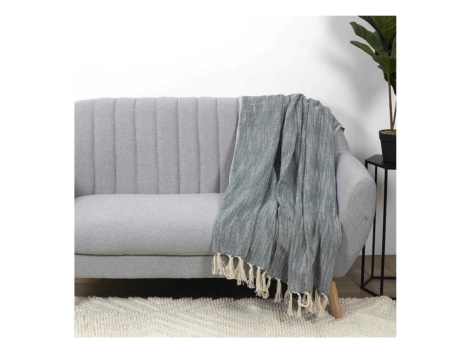 Jeté de canapé 120x150 cm coton SAPIN vert