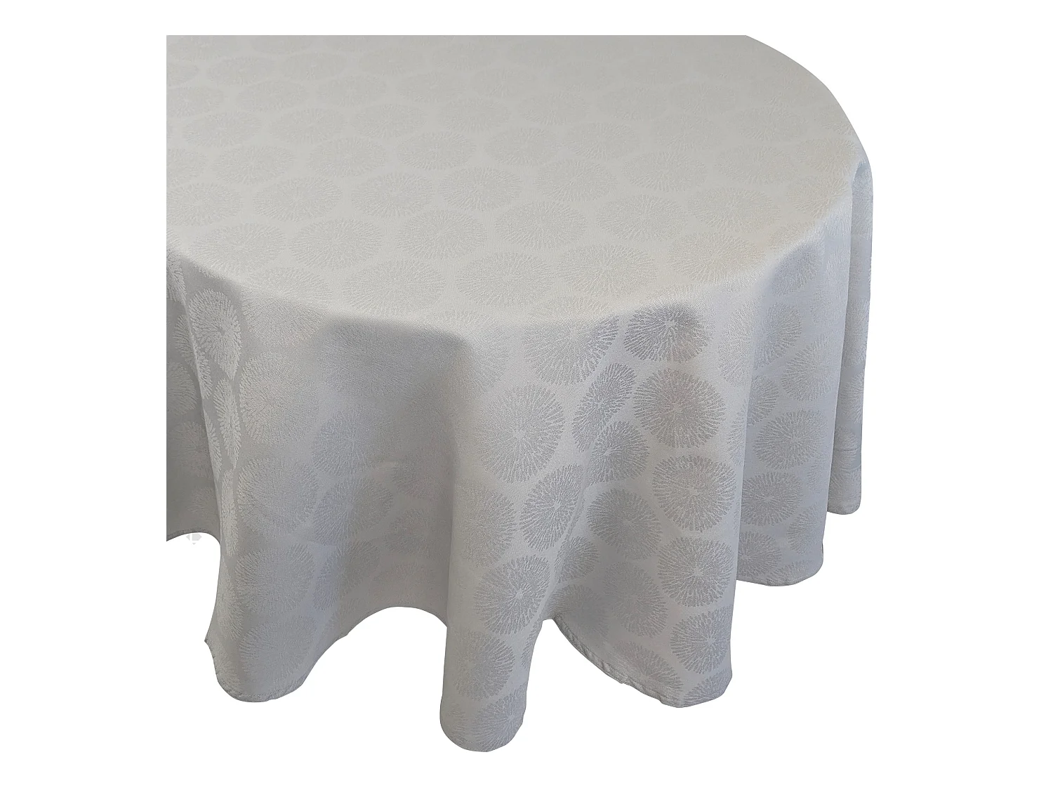 Nappe ovale 180x240 cm HÉLIOS Perle coton + enduction acrylique