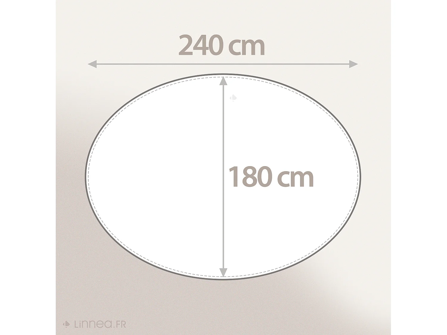 Nappe ovale 180x240 cm HÉLIOS Perle coton + enduction acrylique