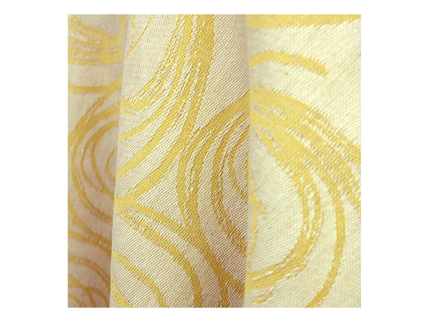 Nappe ovale 180x300 cm Jacquard coton SPIRALE jaune citron