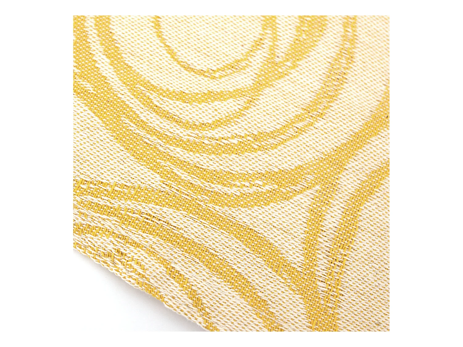 Nappe ovale 180x300 cm Jacquard coton SPIRALE jaune citron