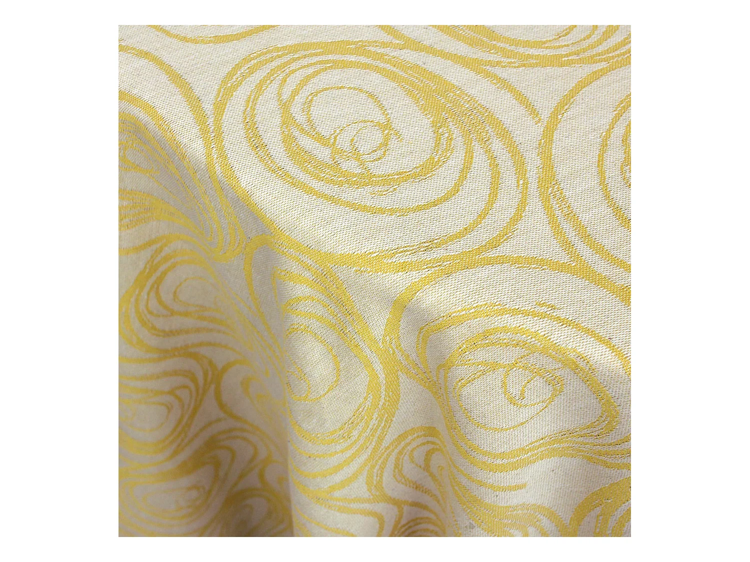 Nappe ovale 180x300 cm Jacquard coton SPIRALE jaune citron