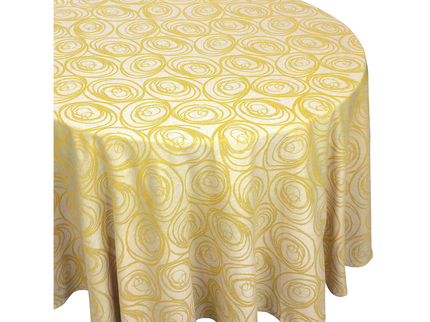Nappe ovale 180x300 cm Jacquard coton SPIRALE jaune citron