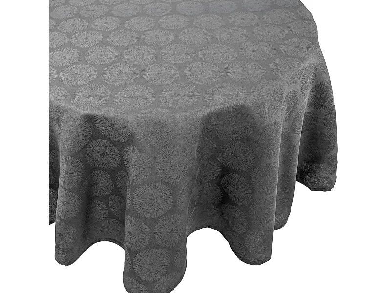 Nappe ovale 180x300 cm HÉLIOS Anthracite coton + enduction acrylique