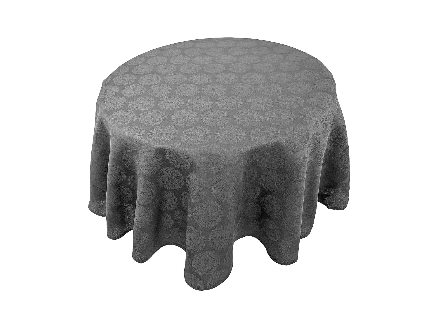 Nappe ronde 180 cm HÉLIOS Anthracite Jacquard coton