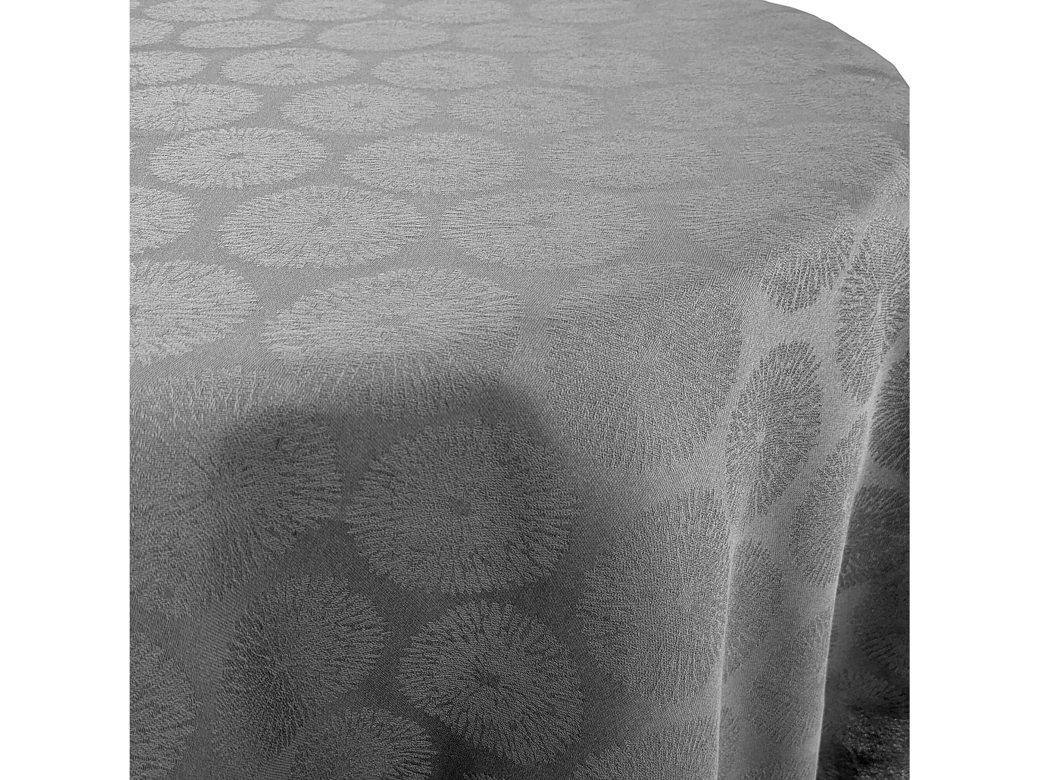 Nappe ronde 180 cm HÉLIOS Anthracite Jacquard coton