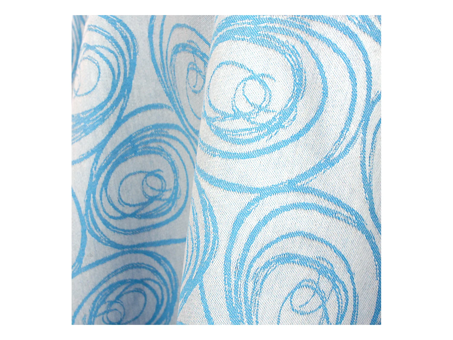 Nappe ovale 180x300 cm Jacquard coton SPIRALE bleu turquoise