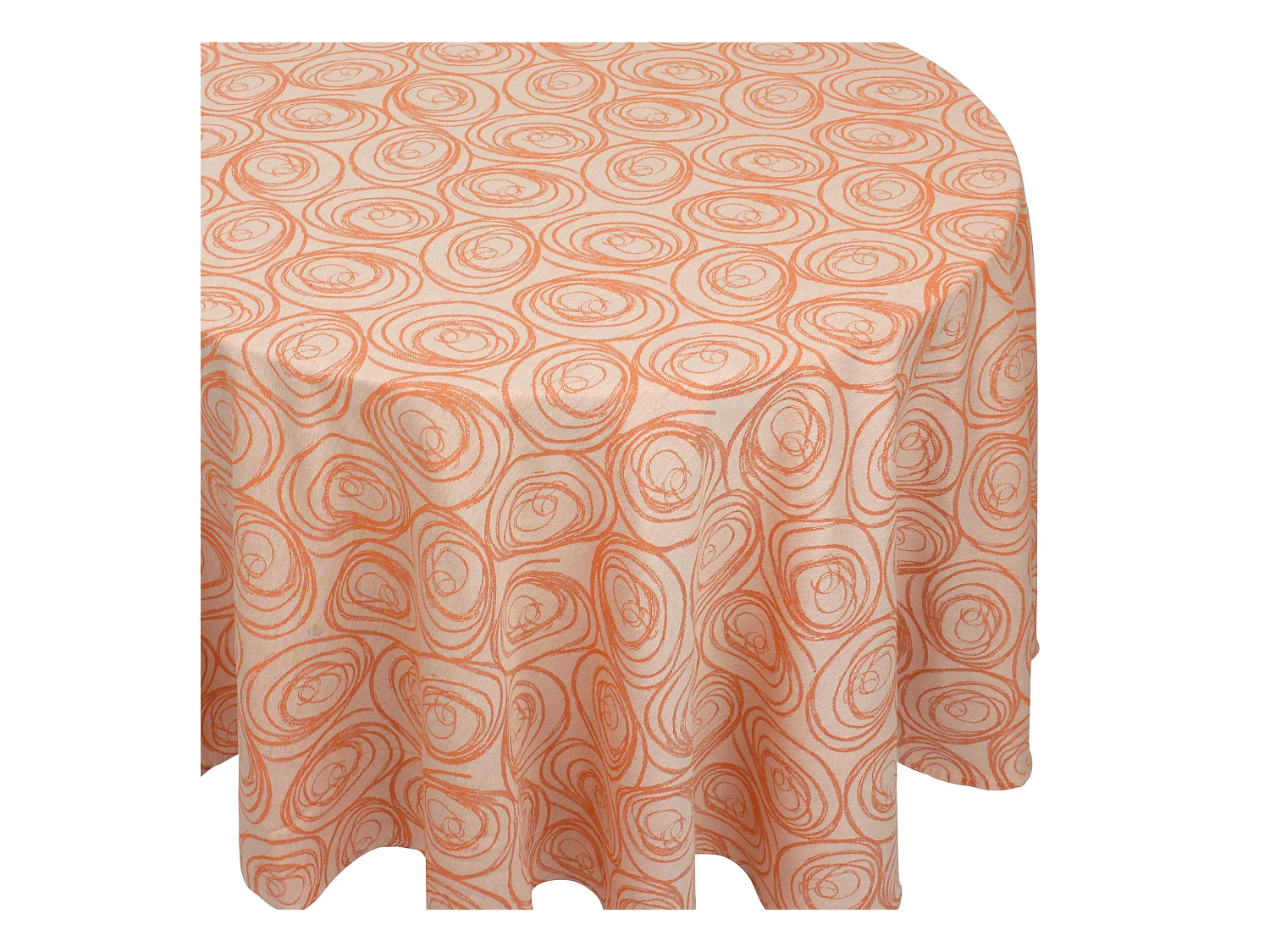 Nappe ovale 180x300 cm Jacquard coton SPIRALE orange papaye