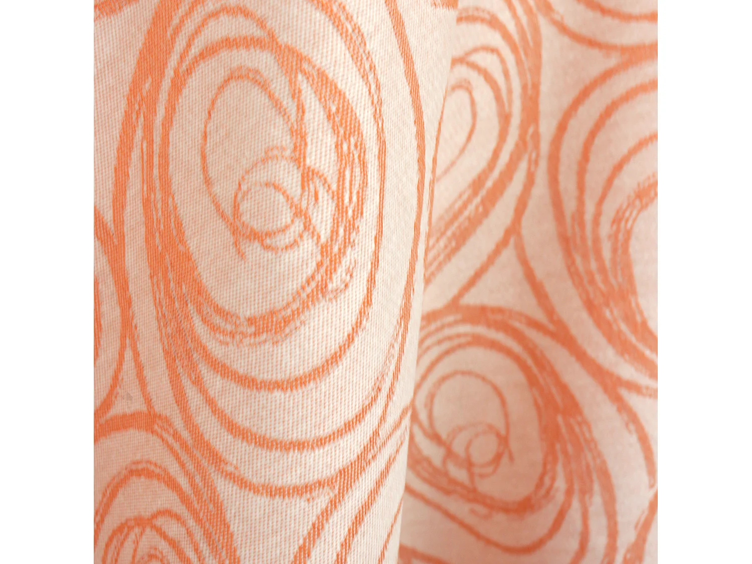 Nappe ovale 180x300 cm Jacquard coton SPIRALE orange papaye