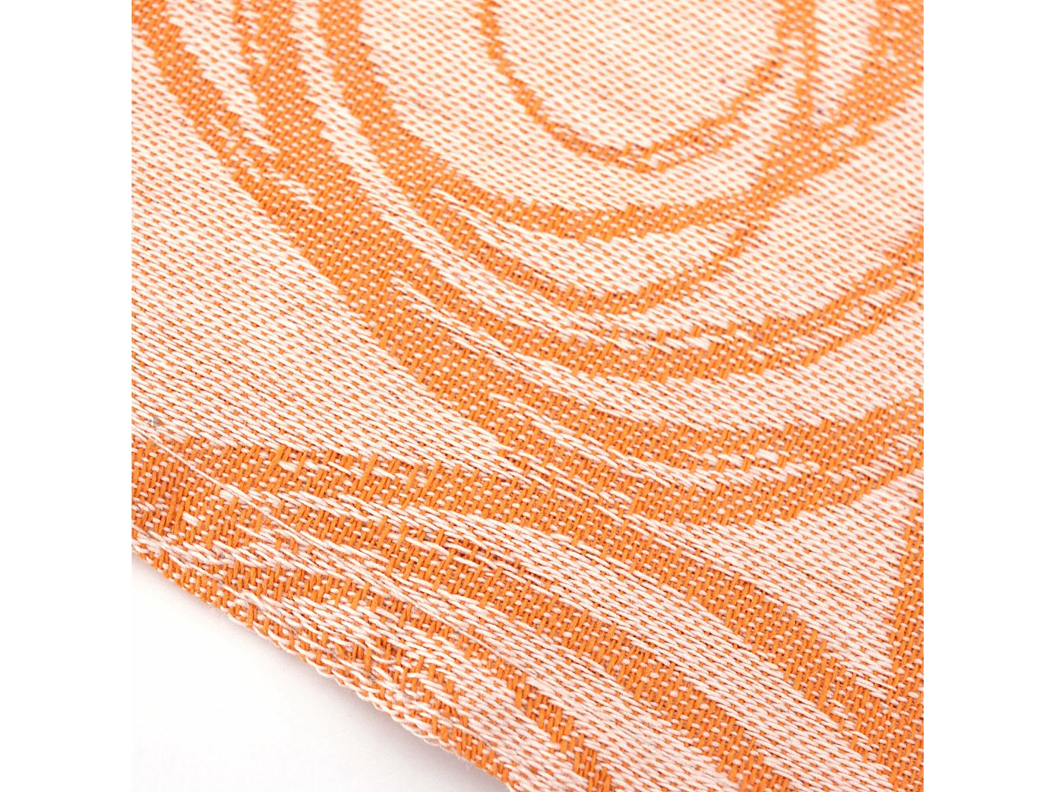 Nappe ovale 180x300 cm Jacquard coton SPIRALE orange papaye
