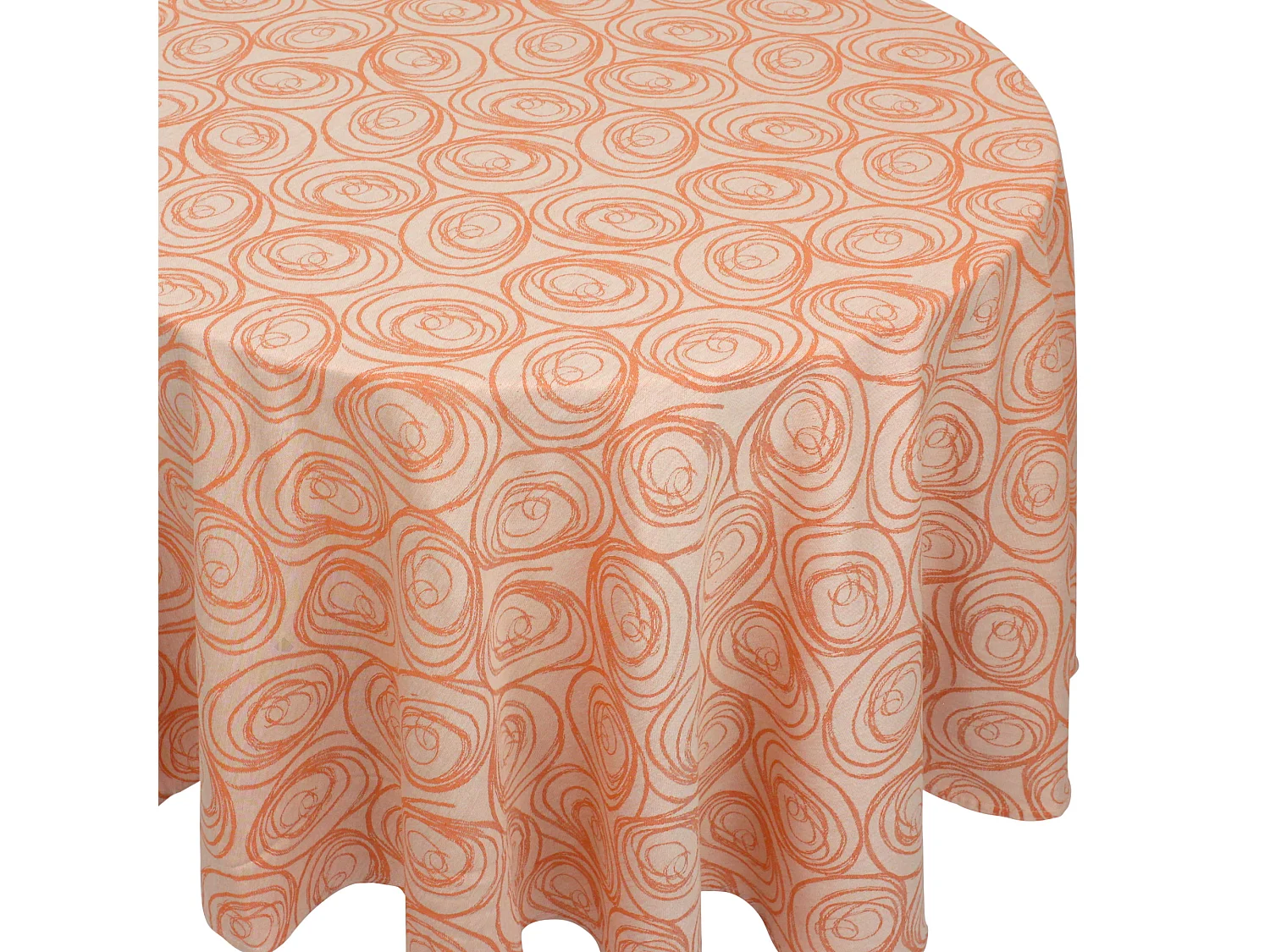 Nappe ovale 180x240 cm Jacquard coton SPIRALE orange papaye