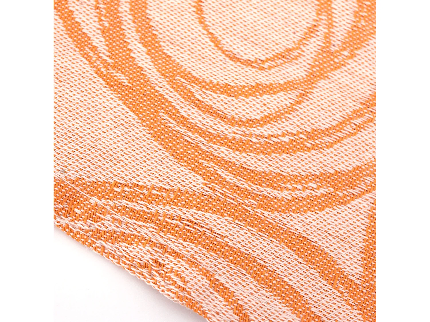 Nappe ovale 180x240 cm Jacquard coton SPIRALE orange papaye