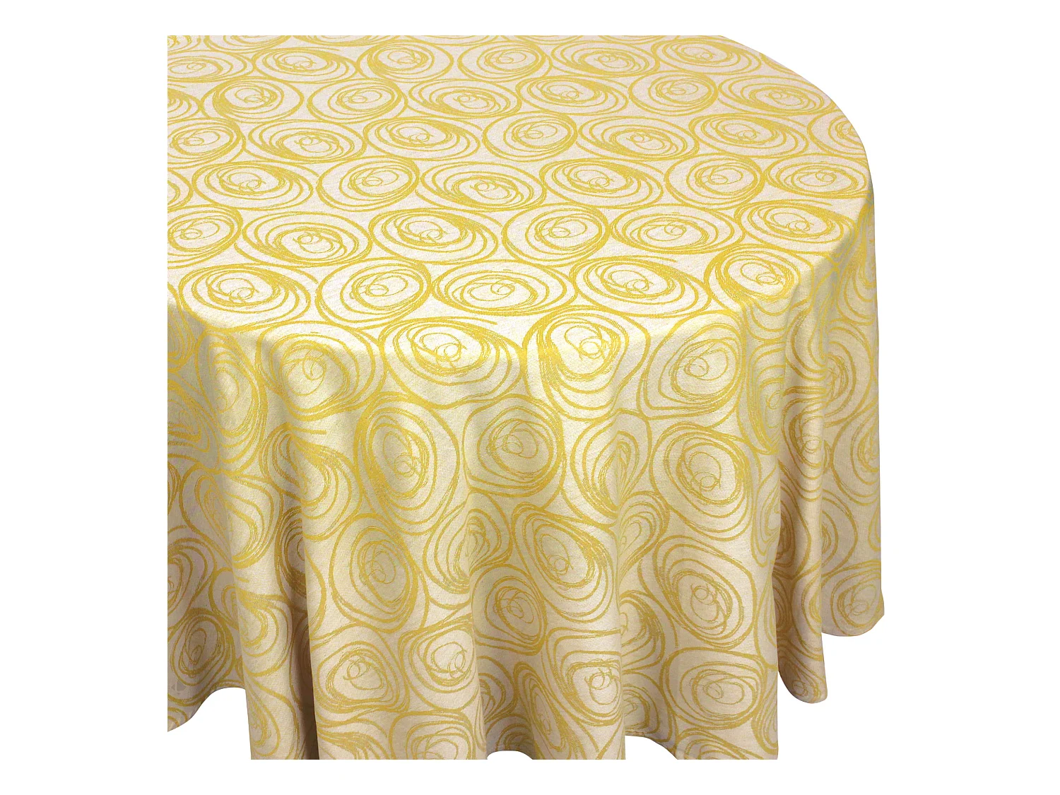 Nappe ovale 180x240 cm Jacquard coton SPIRALE jaune citron