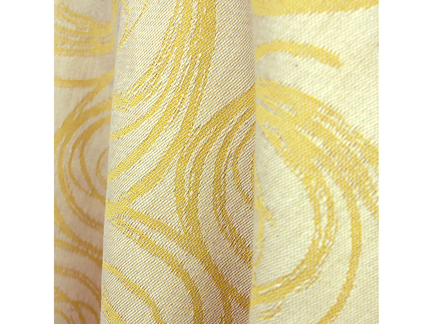 Nappe ovale 180x240 cm Jacquard coton SPIRALE jaune citron