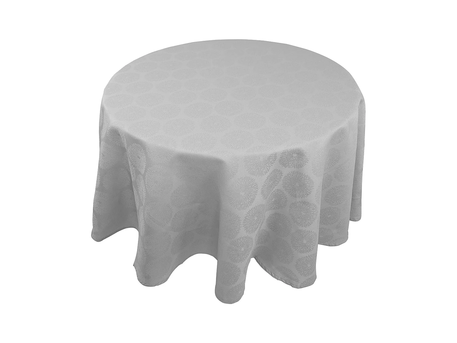 Nappe ronde 180 cm HÉLIOS Perle Jacquard coton