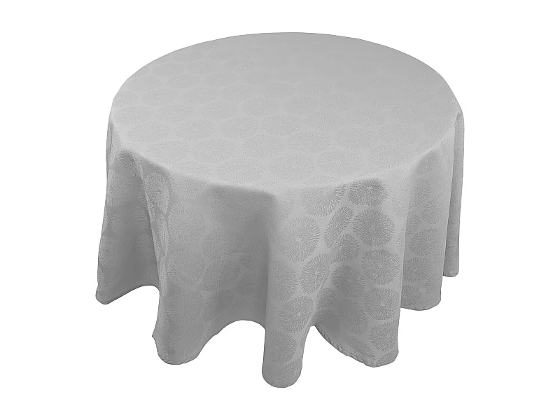 Nappe ronde 180 cm HÉLIOS Perle Jacquard coton