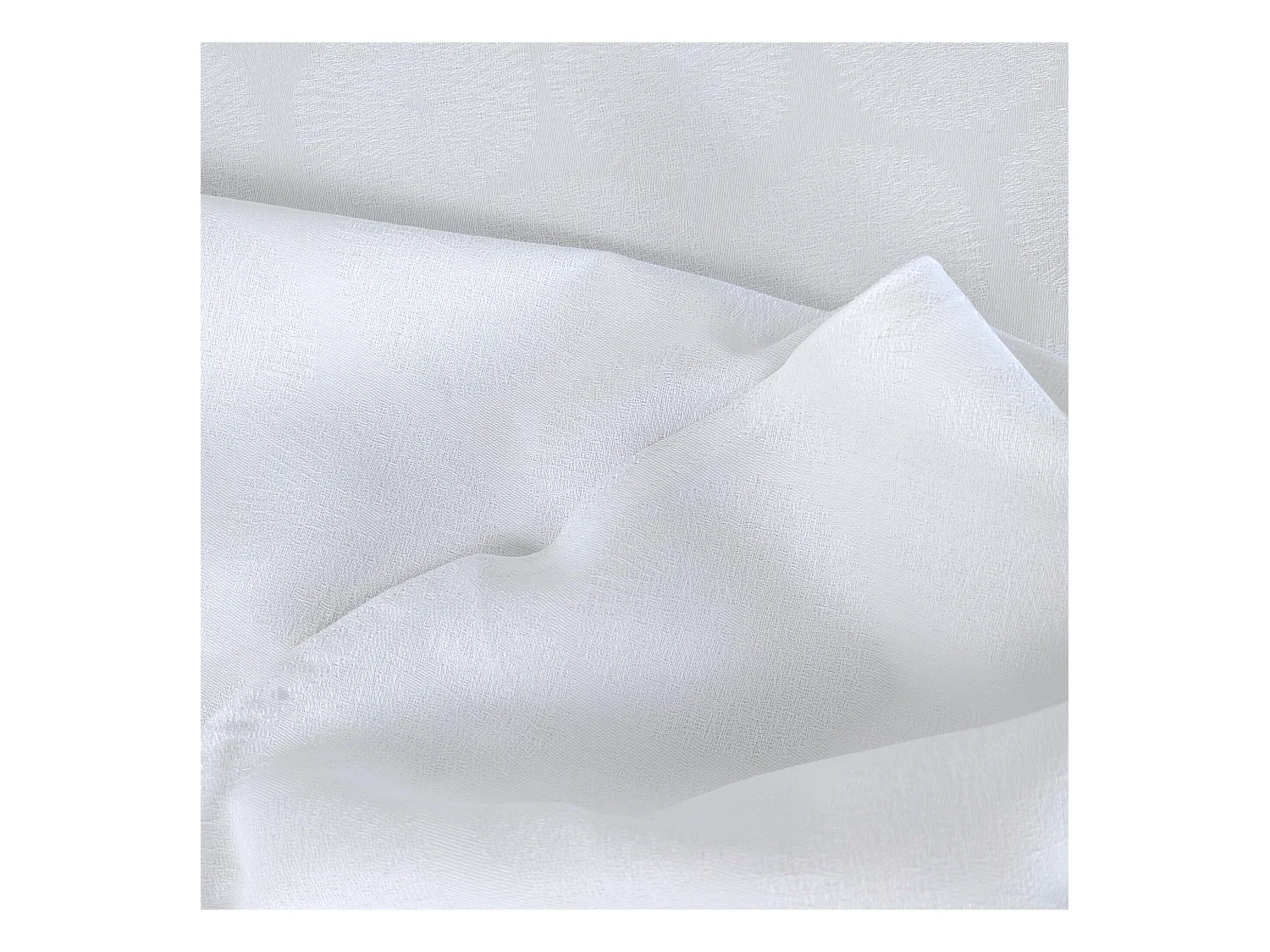 Nappe ronde 180 cm HÉLIOS Blanc Jacquard coton