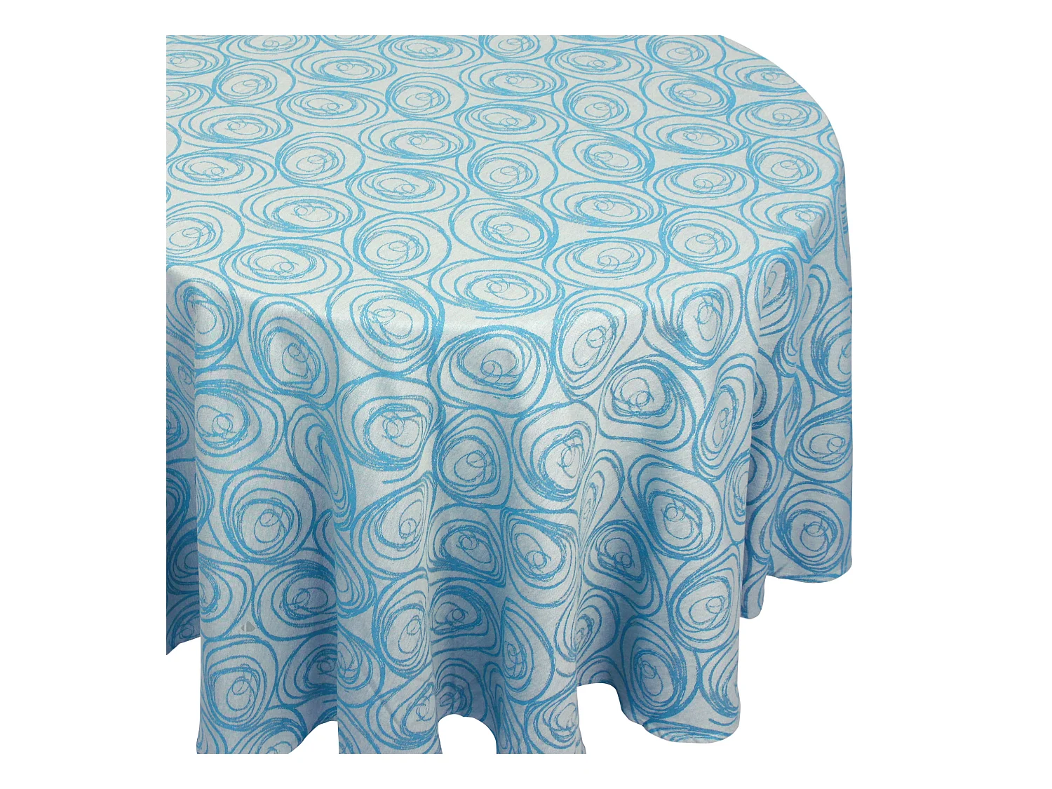 Nappe ovale 180x240 cm Jacquard coton SPIRALE bleu turquoise