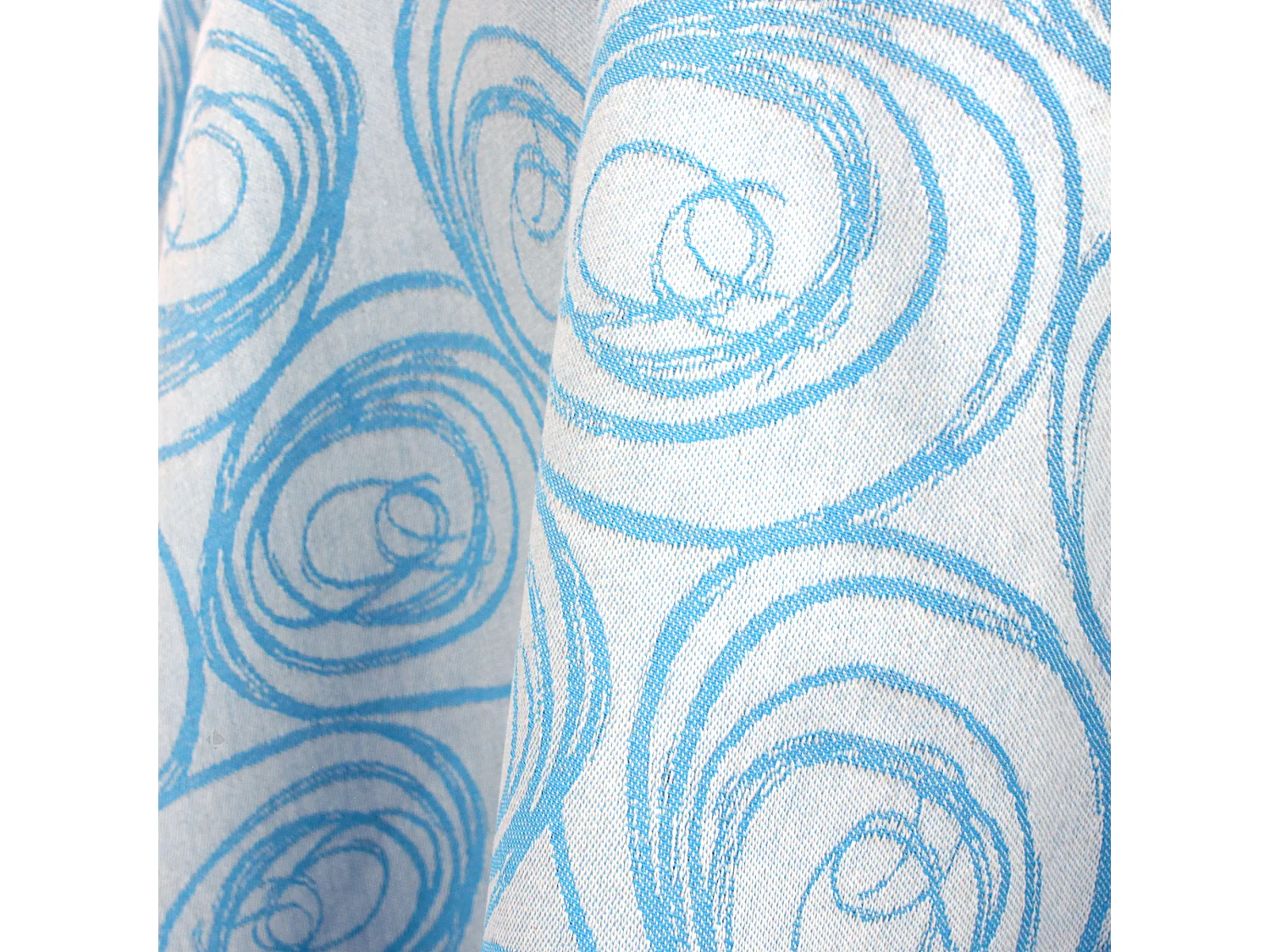 Nappe ovale 180x240 cm Jacquard coton SPIRALE bleu turquoise