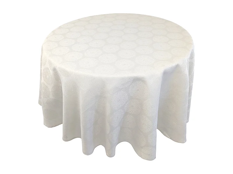 Nappe ronde 180 cm HÉLIOS Ecru Jacquard coton