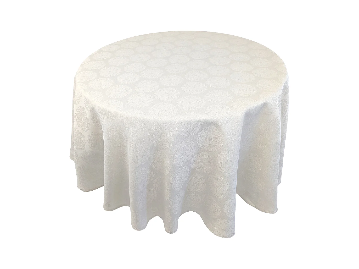 Nappe ronde 180 cm HÉLIOS Ecru Jacquard coton