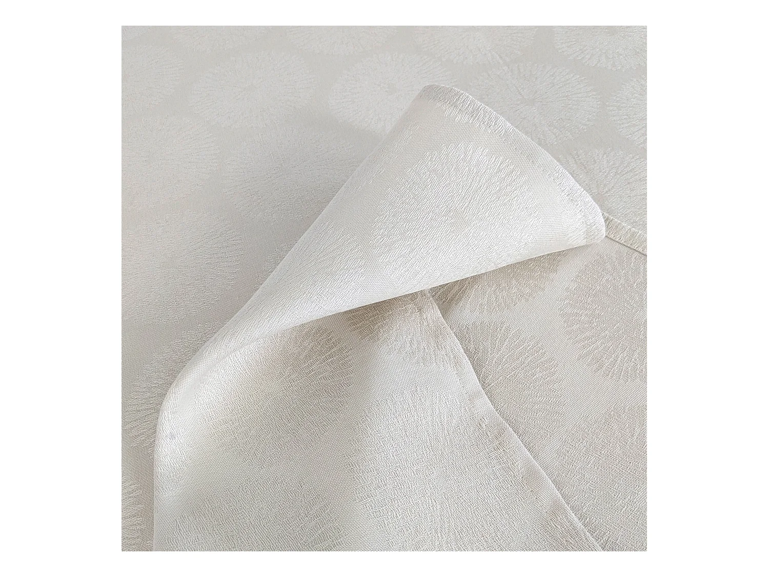 Nappe ronde 180 cm HÉLIOS Ecru Jacquard coton